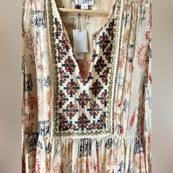 NWT VELVET GRAHAM SPENCER | Tawni Embroidered Tunic MIDI dress | xs - Picture 9 of 13